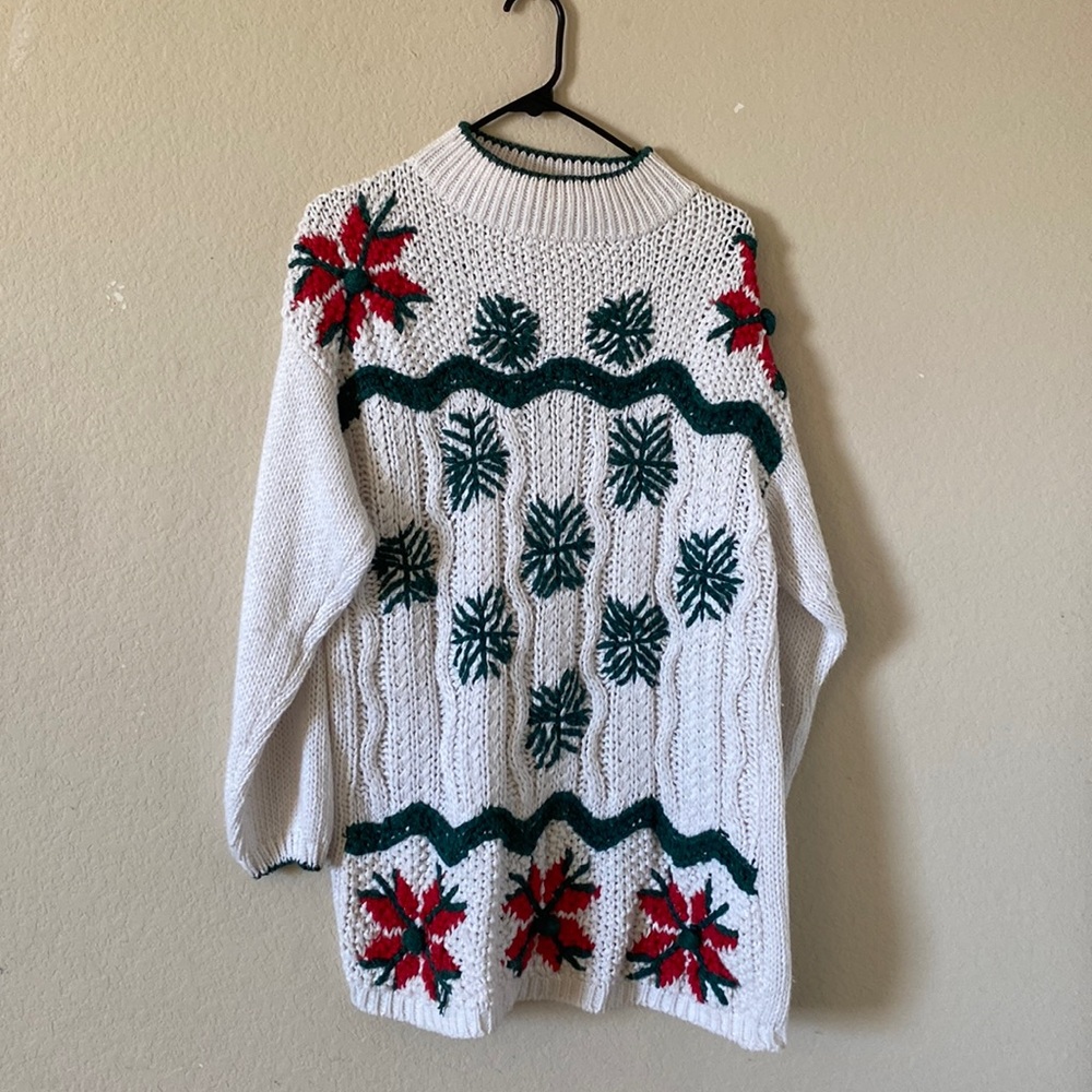 Medium Christmas Sweater, Knitted by Hand